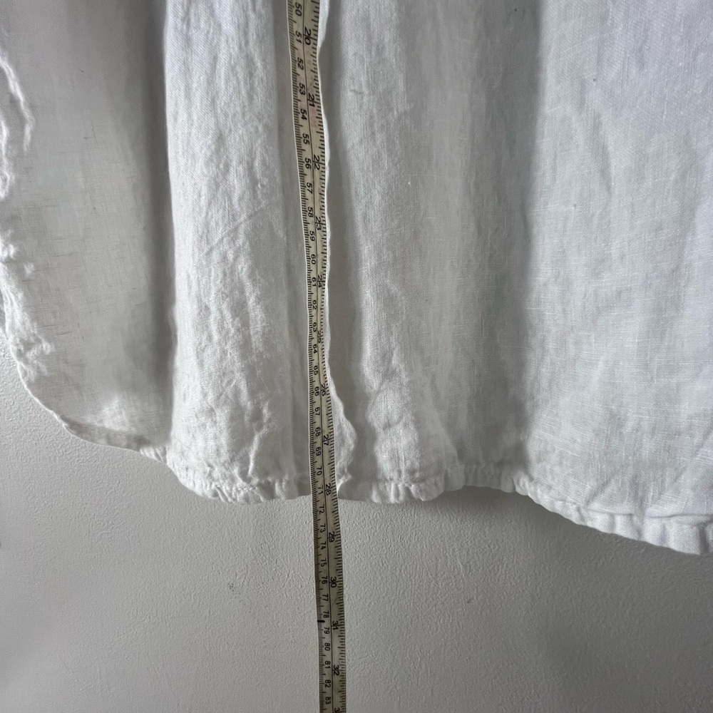 Laura Bianchi 100% Linen Top Womens Size Small Made in Italy White 3/4 Sleeve - Picture 4 of 6